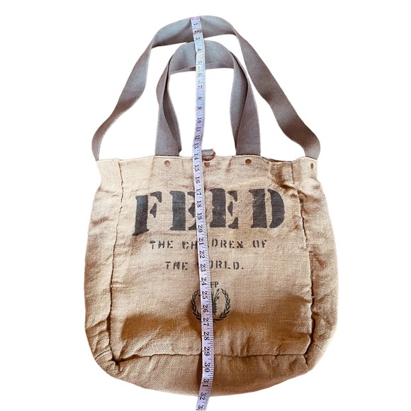 Feed Burlap Tote Bag reversible With Canvas Straps - Picture 10 of 16